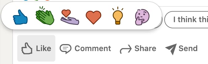 Les réactions aux posts LinkedIn